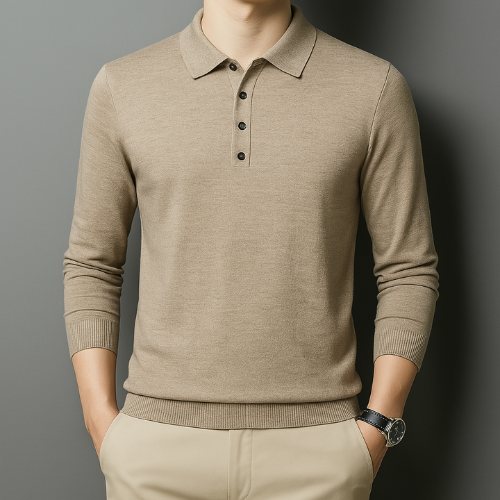 Polo Uomo Maglia Cotone Maniche Lunghe Classica - Vesarelli