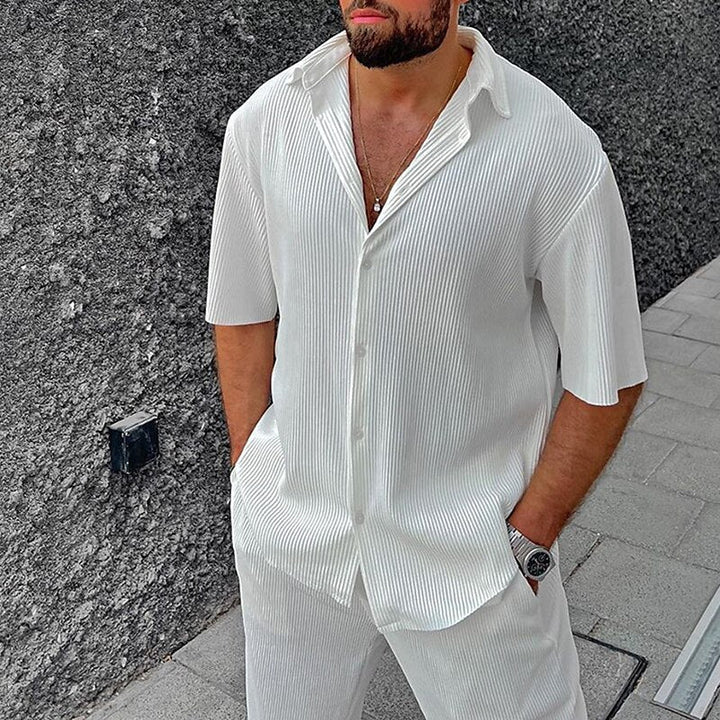 Set Uomo Camicia e Pantaloncini Cotone Maniche Corte - Vesarelli