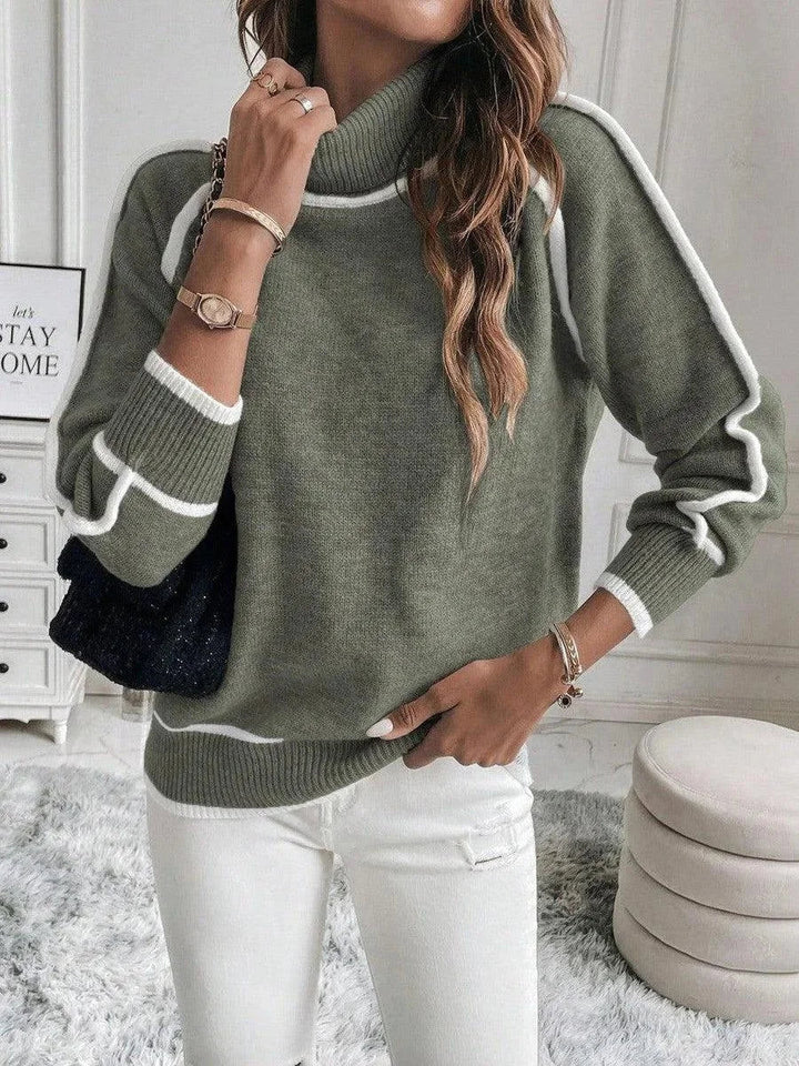 Maglione Donna Collo Alto con Inserti - Vesarelli