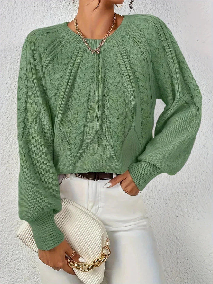 Maglione Donna in Maglia Torsadé Manica Lunga - Vesarelli