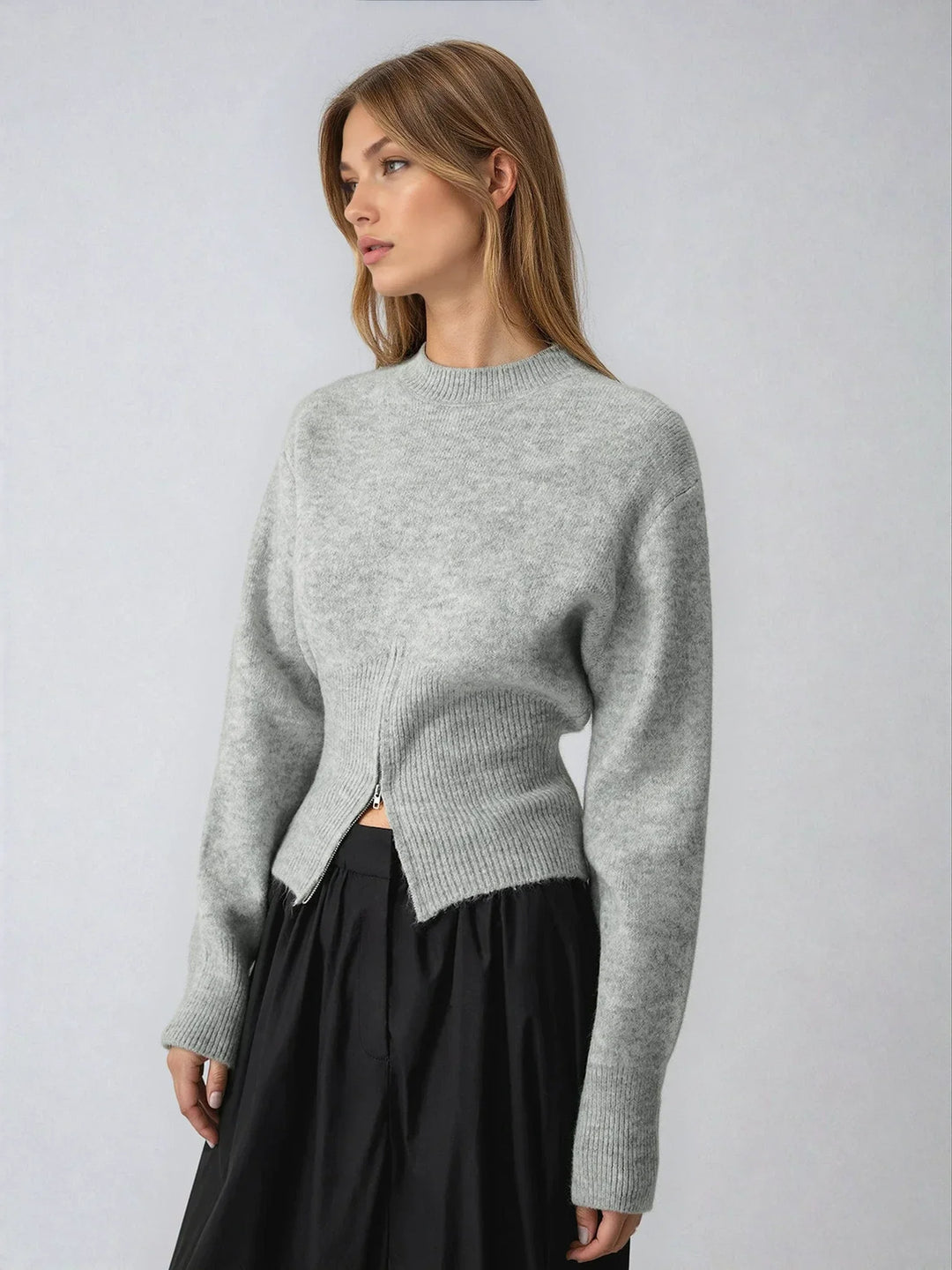 Maglione Donna con Mezza Zip e Maniche Lunghe - Vesarelli