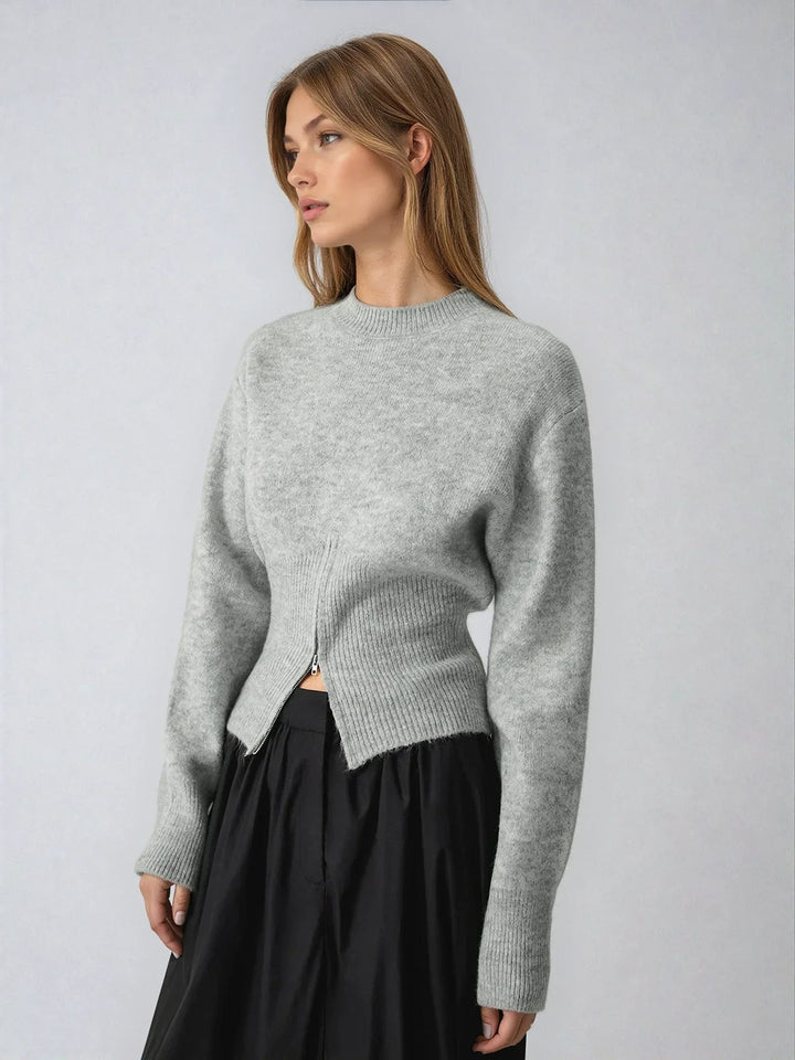 Maglione Donna con Mezza Zip e Maniche Lunghe - Vesarelli