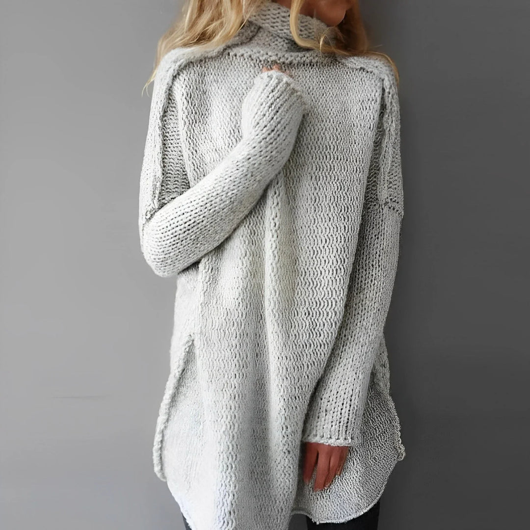Maglione Lungo Donna in Maglia Collo Alto Morbido - Vesarelli