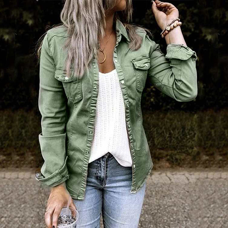 Giacca Donna Denim Classica Vestibilità Comoda