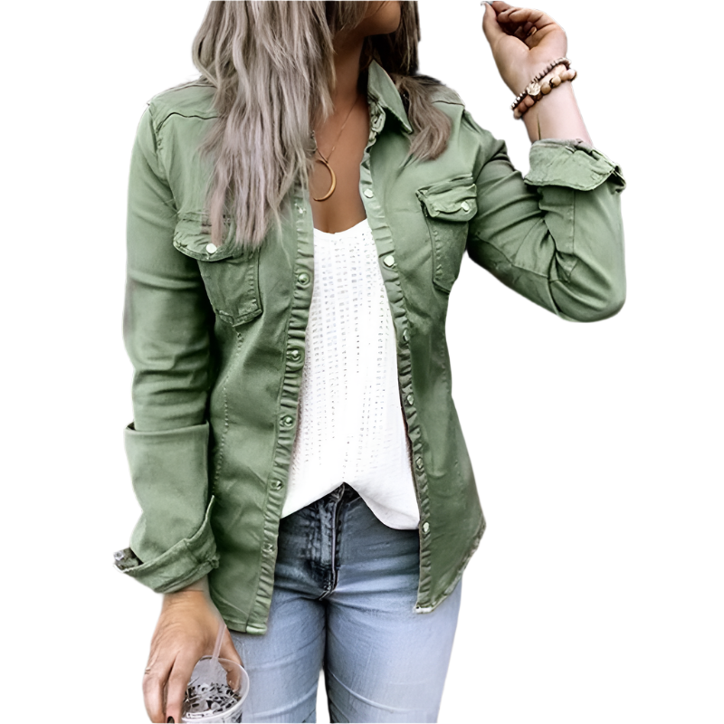 Giacca Donna Denim Classica Vestibilità Comoda