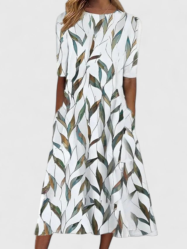 Abito Midi Donna Taglio Elegante Vestibilità Curata