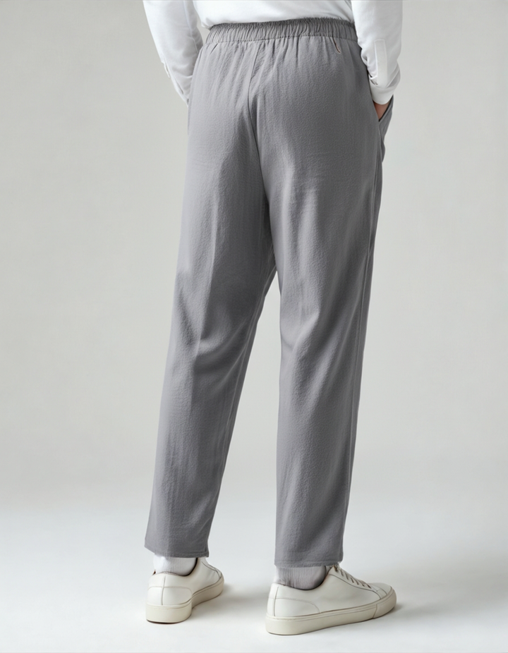 Pantaloni Uomo in Lino Vestibilità Rilassata Comfort Estivo