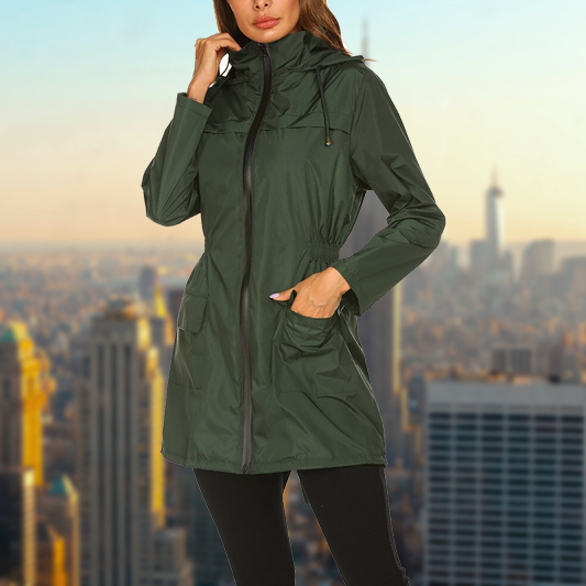 Giacca Antipioggia Donna Impermeabile Comfort Vestibilità Regolare