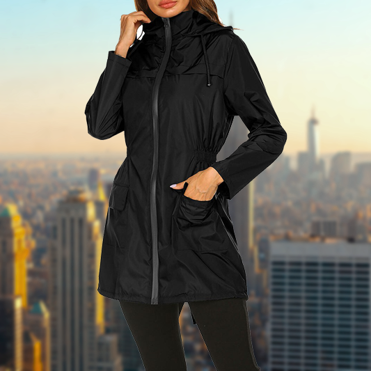Giacca Antipioggia Donna Impermeabile Comfort Vestibilità Regolare