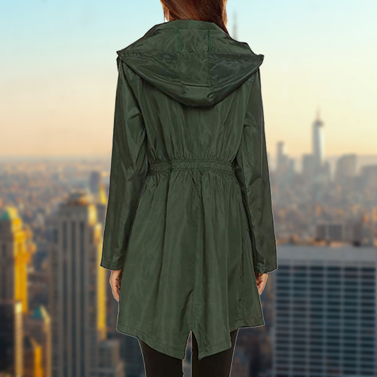 Giacca Antipioggia Donna Impermeabile Comfort Vestibilità Regolare