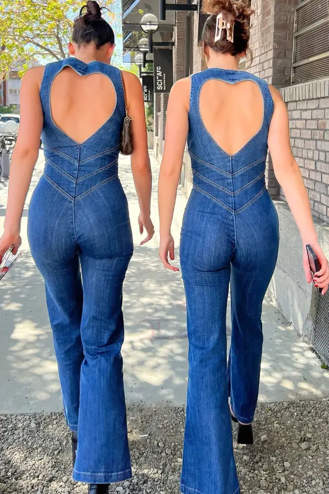 Tuta Donna Jeans Retro Aperta sul Retro Slim Fit