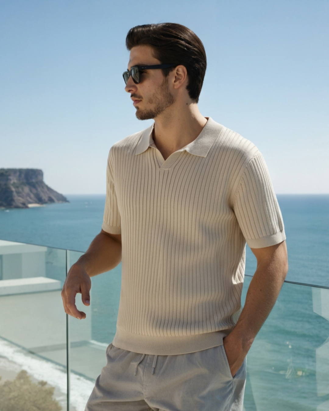 Polo Uomo in Maglia Coste Classica Vestibilità Regular