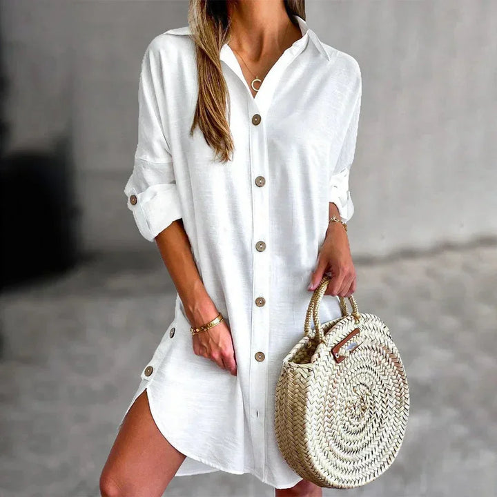 Camicia Donna Bottoni Collo Classico Manica Lunga - Vesarelli