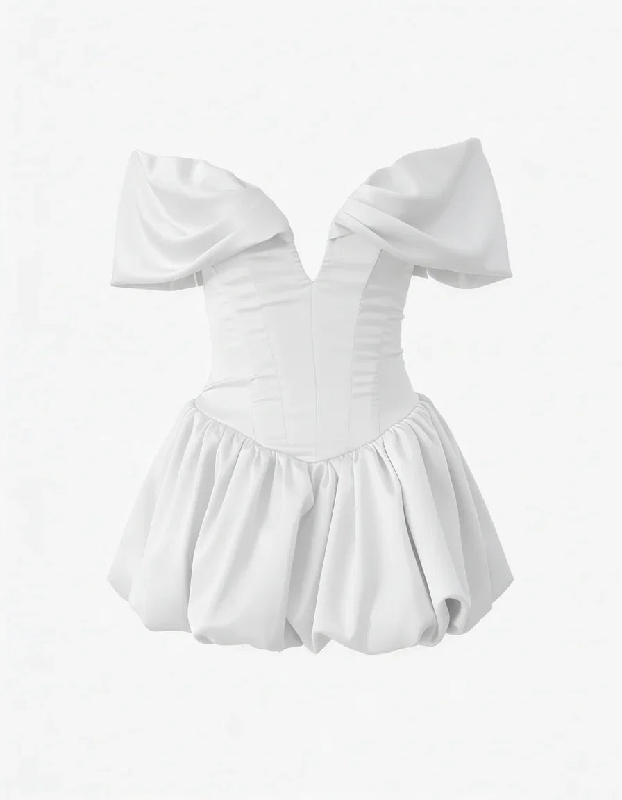 Robe de soirée femme rouge, bustier ajusté, jupe bouffante en satin, élégante et féminine, parfaite pour les occasions…