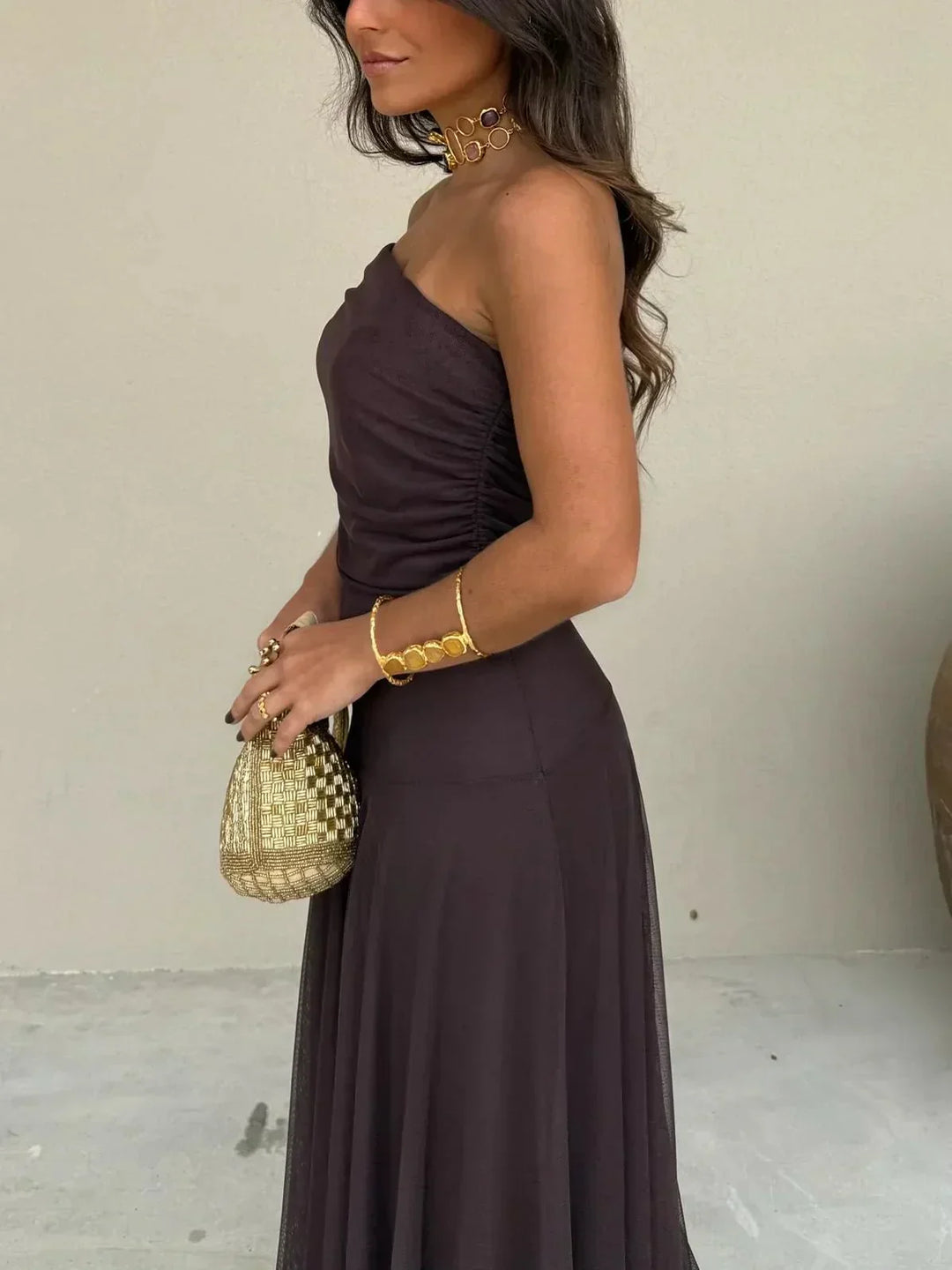 Abito Lungo Donna Spalle Scoperte Elegante - Vesarelli