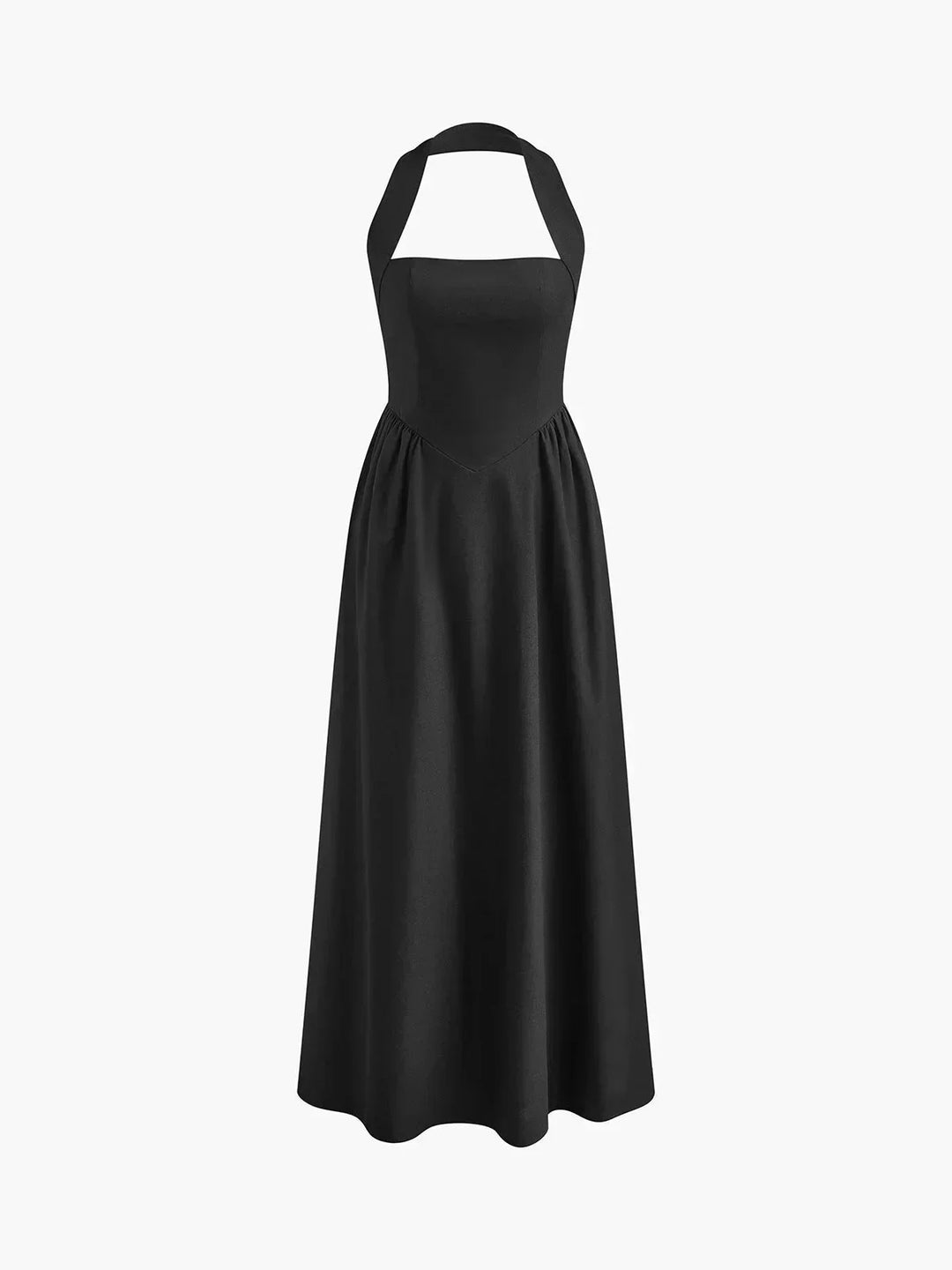 Robe longue femme en coton, col carré, avec poches intégrées, idéale pour un look décontracté et pratique.
