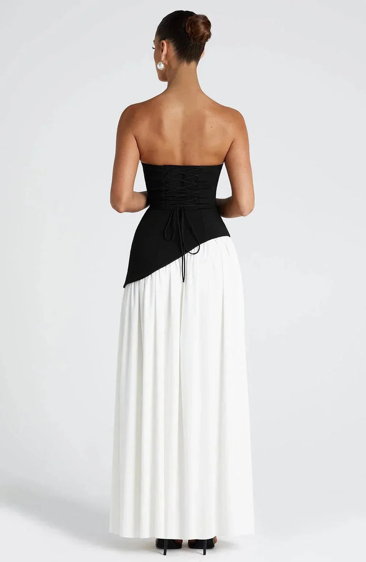 Robe longue femme fendue en viscose, avec une écharpe assortie pour un look élégant et fluide.
