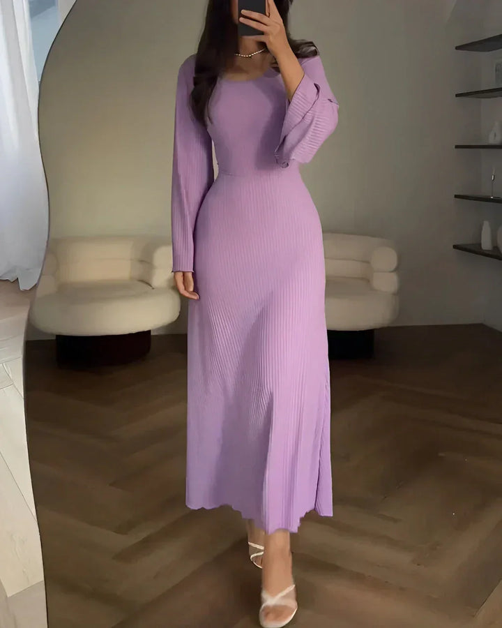 Abito Lungo Donna Scollo Quadrato Manica Lunga - Vesarelli
