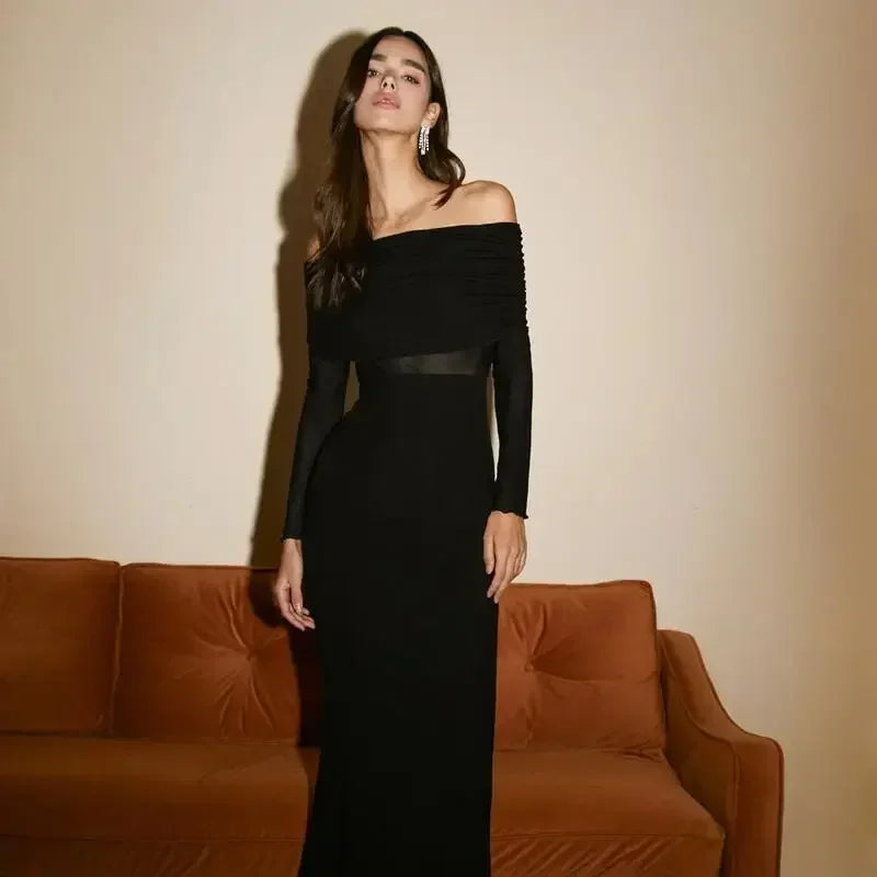 Abito Lungo Donna Spalle Scoperte Elegante - Vesarelli
