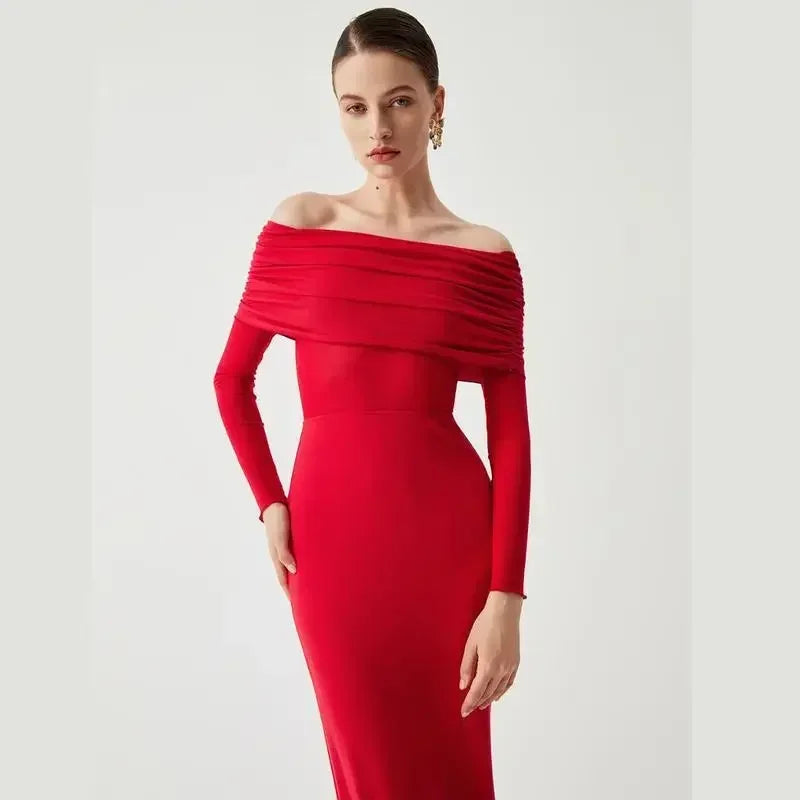 Abito Lungo Donna Spalle Scoperte Elegante - Vesarelli