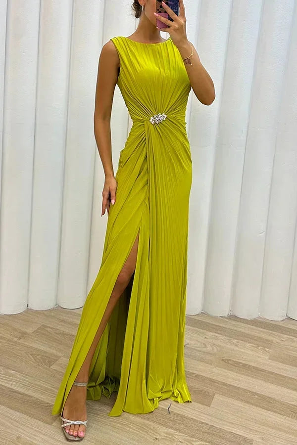 Abito Lungo Donna Scollo Asimmetrico Spalline Sottili - Vesarelli