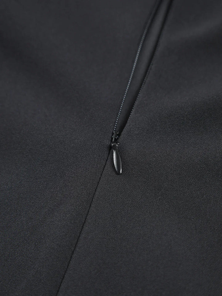 Robe longue sans bretelles à plis, en coton léger, design bicolore, idéale pour un été décontracté.