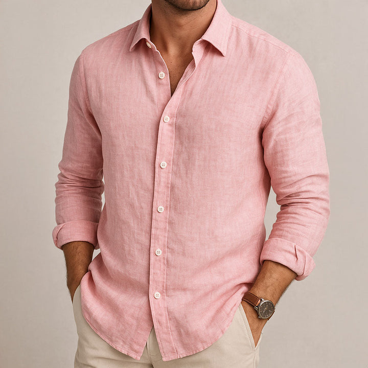 Camicia Uomo Lino Traspirante Stile Essenziale Leggera
