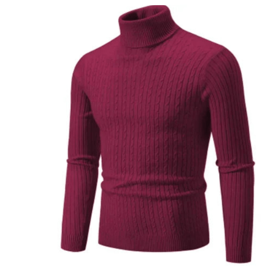 Maglione Uomo Dolcevita a Coste Maglieria Morbida Comoda