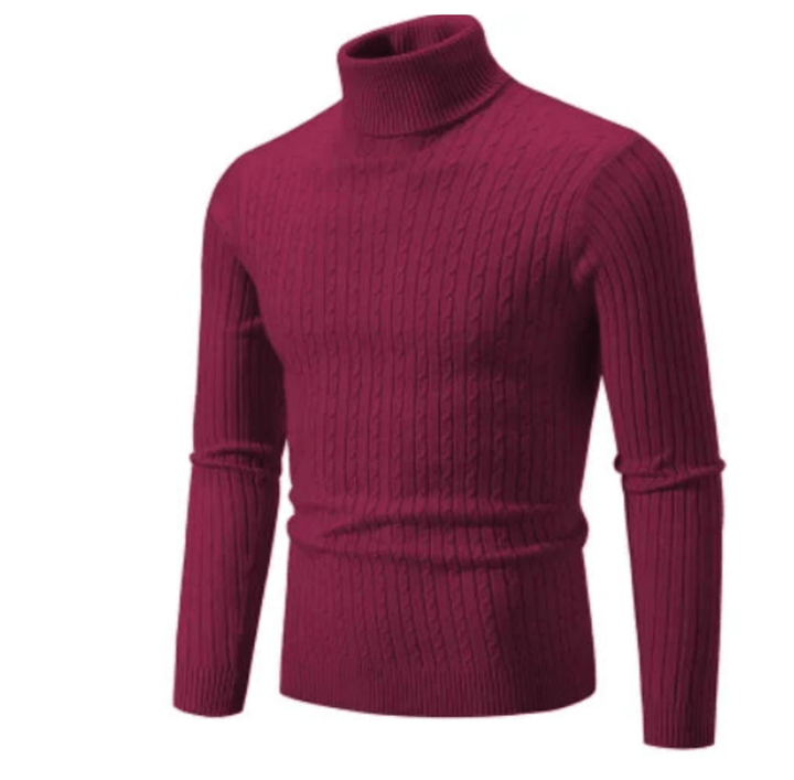 Maglione Uomo Dolcevita a Coste Maglieria Morbida Comoda