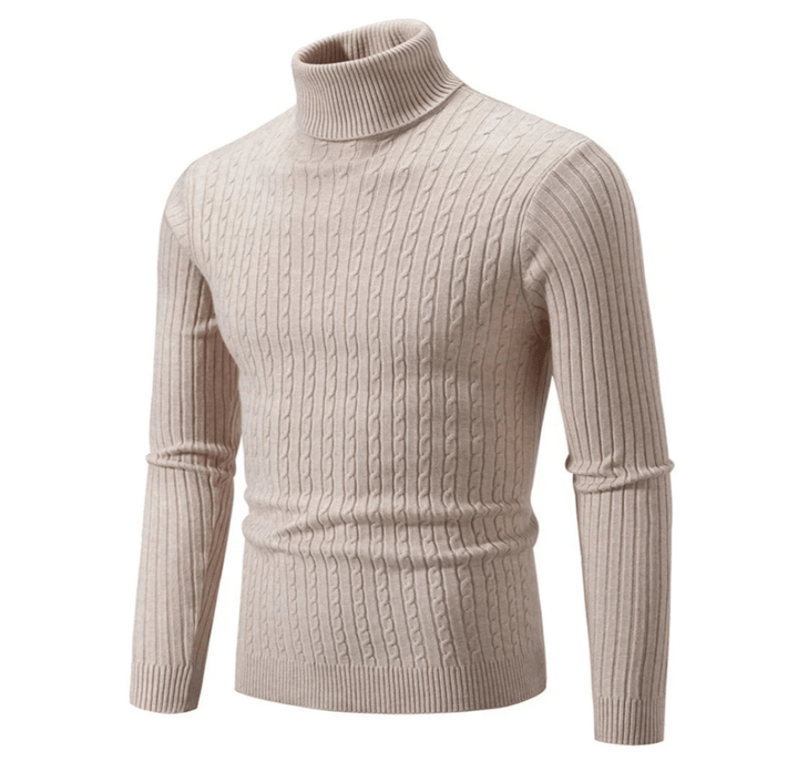 Maglione Uomo Dolcevita a Coste Maglieria Morbida Comoda