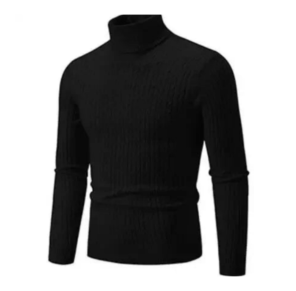 Maglione Uomo Dolcevita a Coste Maglieria Morbida Comoda