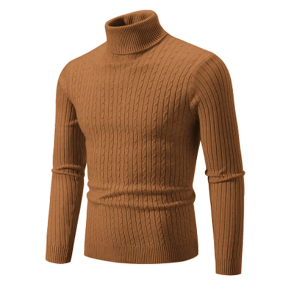 Maglione Uomo Dolcevita a Coste Maglieria Morbida Comoda