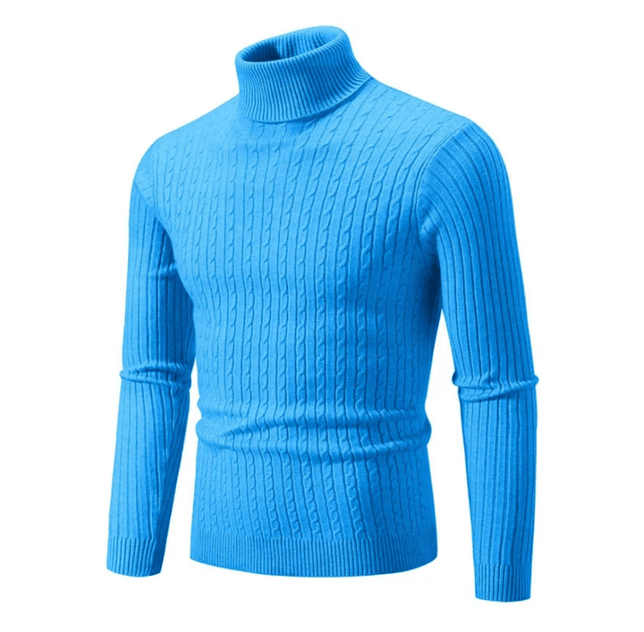 Maglione Uomo Dolcevita a Coste Maglieria Morbida Comoda