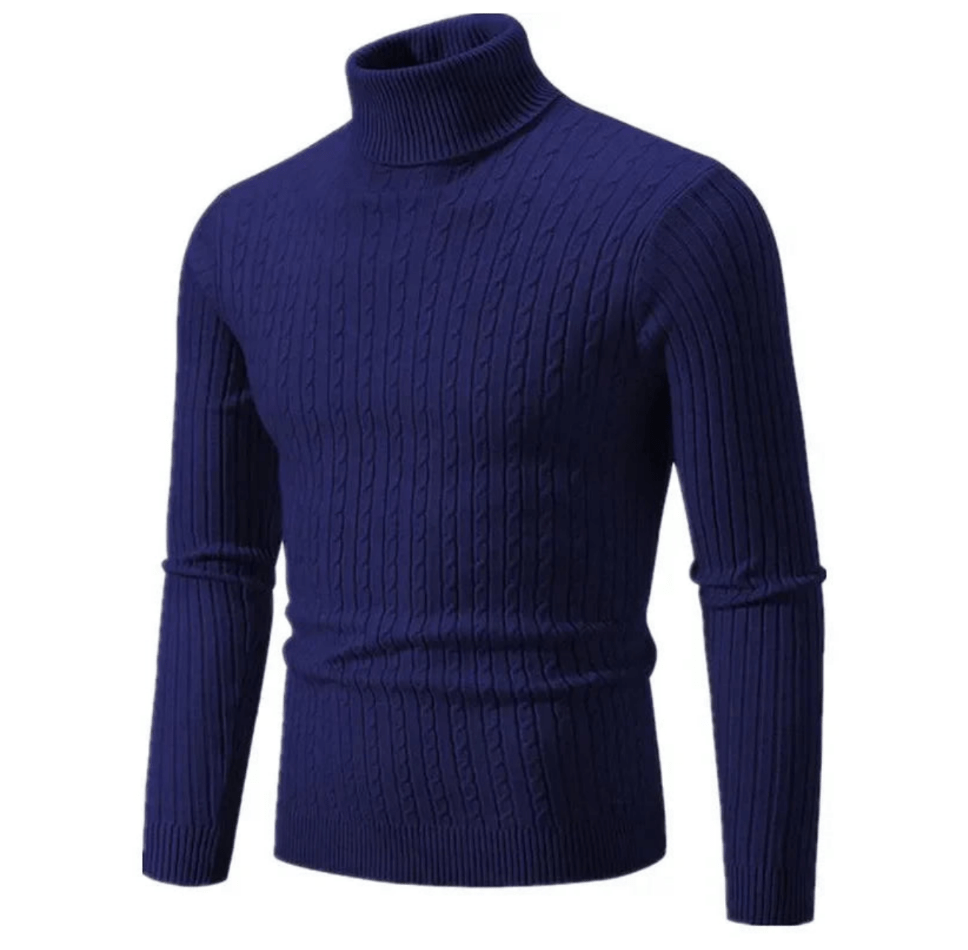 Maglione Uomo Dolcevita a Coste Maglieria Morbida Comoda