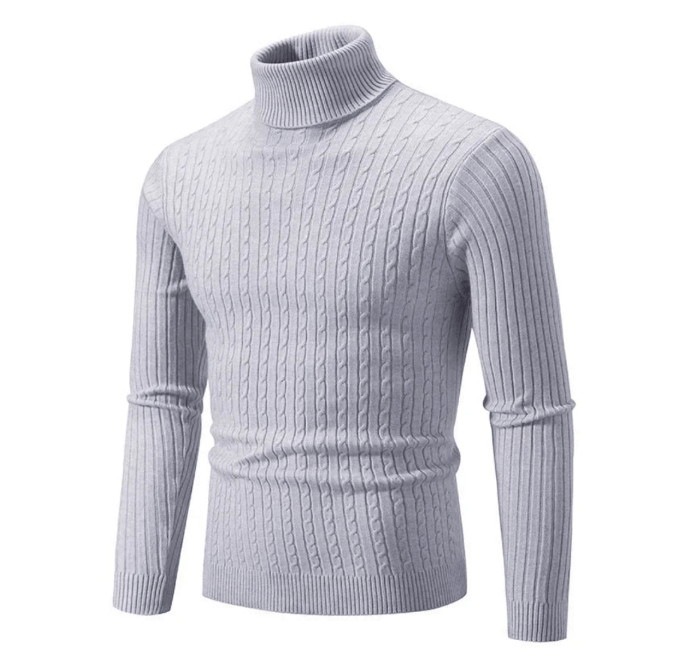 Maglione Uomo Dolcevita a Coste Maglieria Morbida Comoda