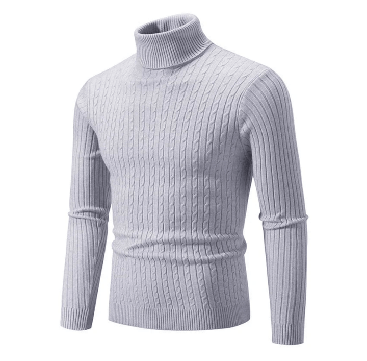 Maglione Uomo Dolcevita a Coste Maglieria Morbida Comoda