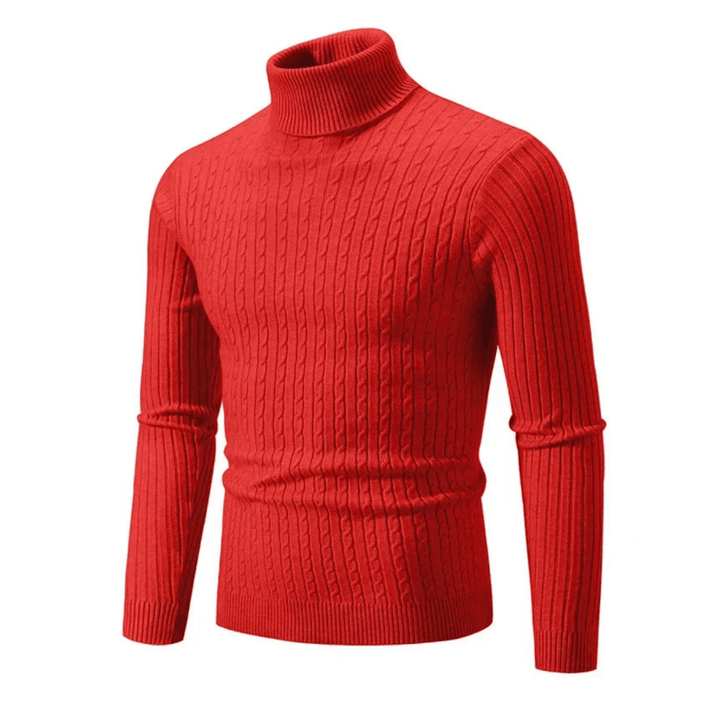 Maglione Uomo Dolcevita a Coste Maglieria Morbida Comoda