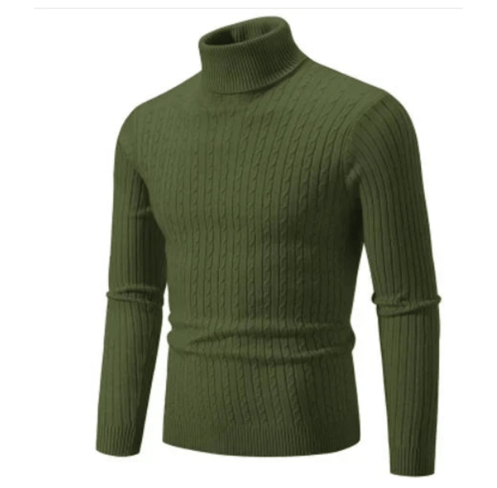 Maglione Uomo Dolcevita a Coste Maglieria Morbida Comoda