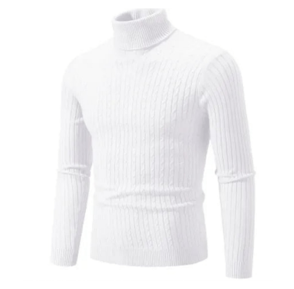 Maglione Uomo Dolcevita a Coste Maglieria Morbida Comoda
