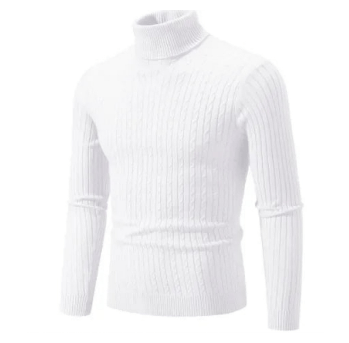 Maglione Uomo Dolcevita a Coste Maglieria Morbida Comoda