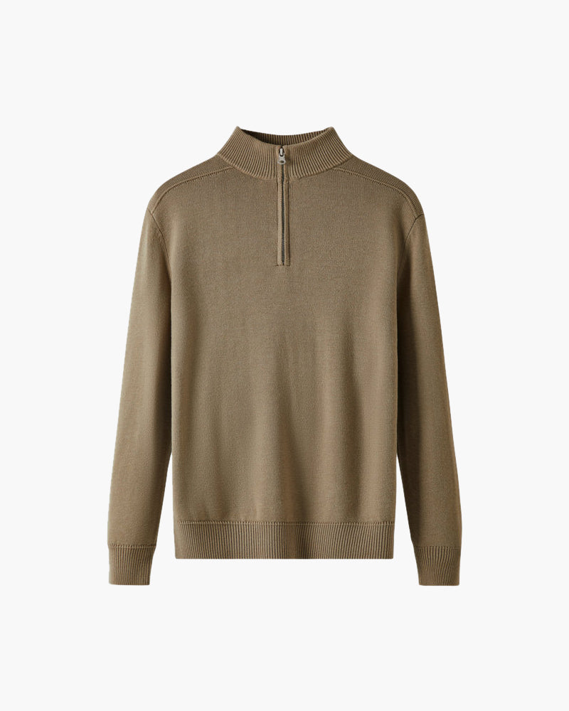 Maglione Uomo Lana Merino con Zip Vestibilità Comfort