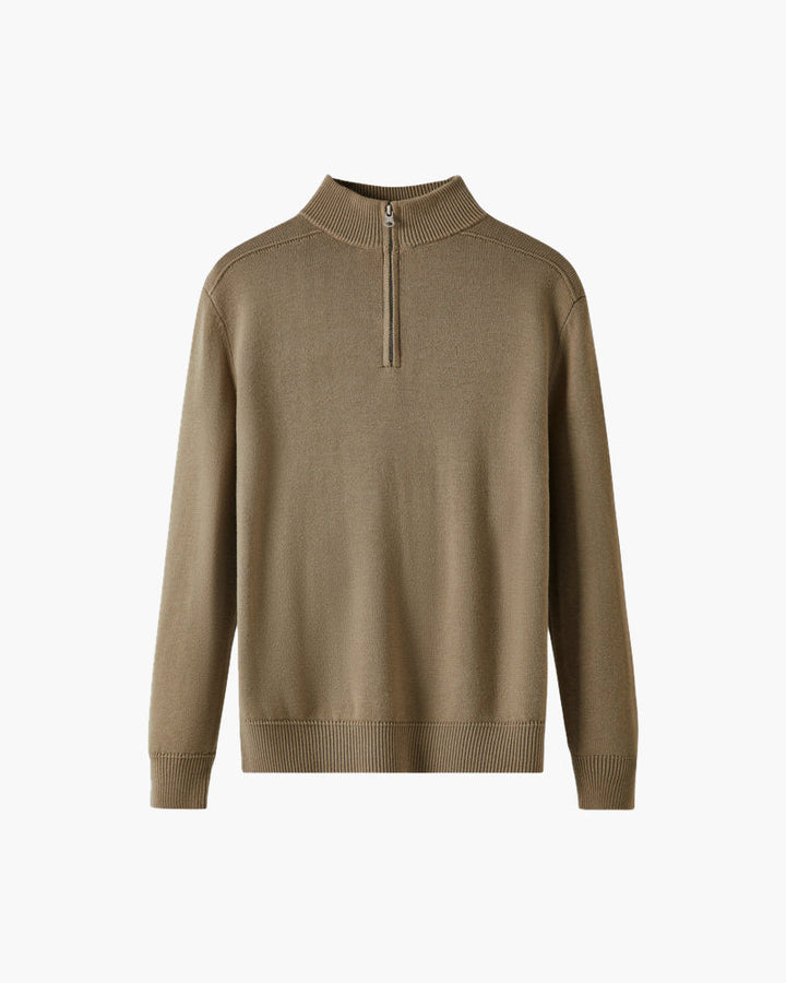 Maglione Uomo Lana Merino con Zip Vestibilità Comfort