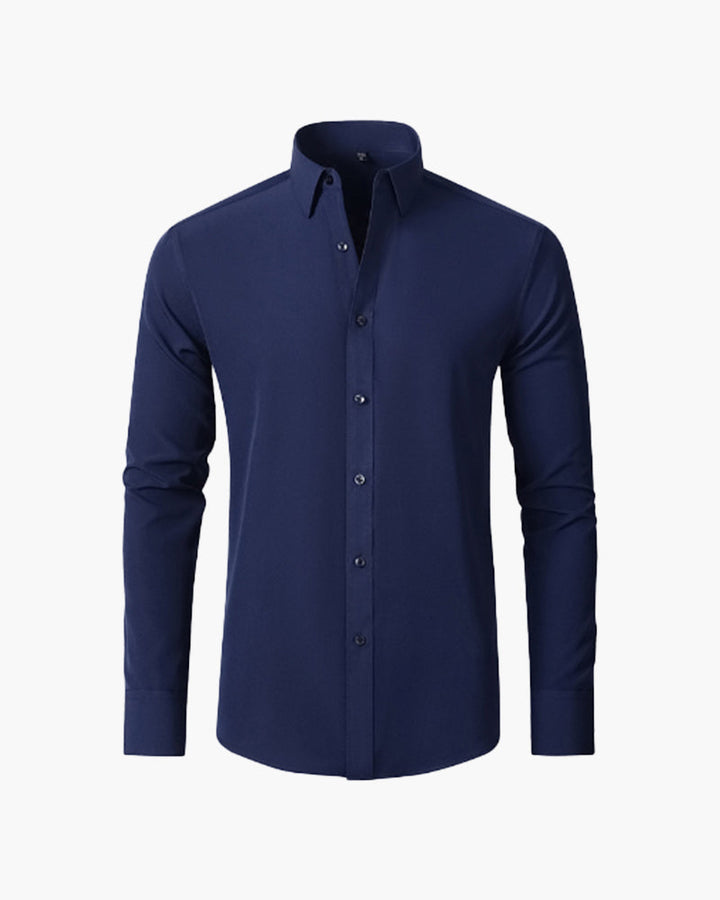 Camicia Uomo Maniche Lunghe Tessuto Morbido Vestibilità Classica