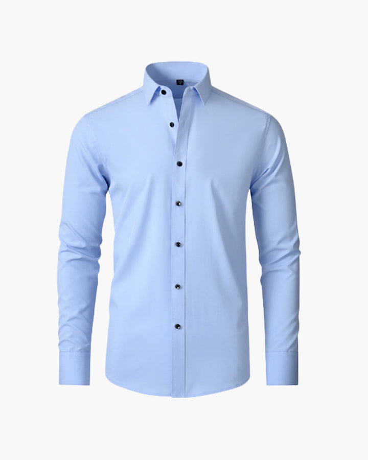 Camicia Uomo Maniche Lunghe Tessuto Morbido Vestibilità Classica