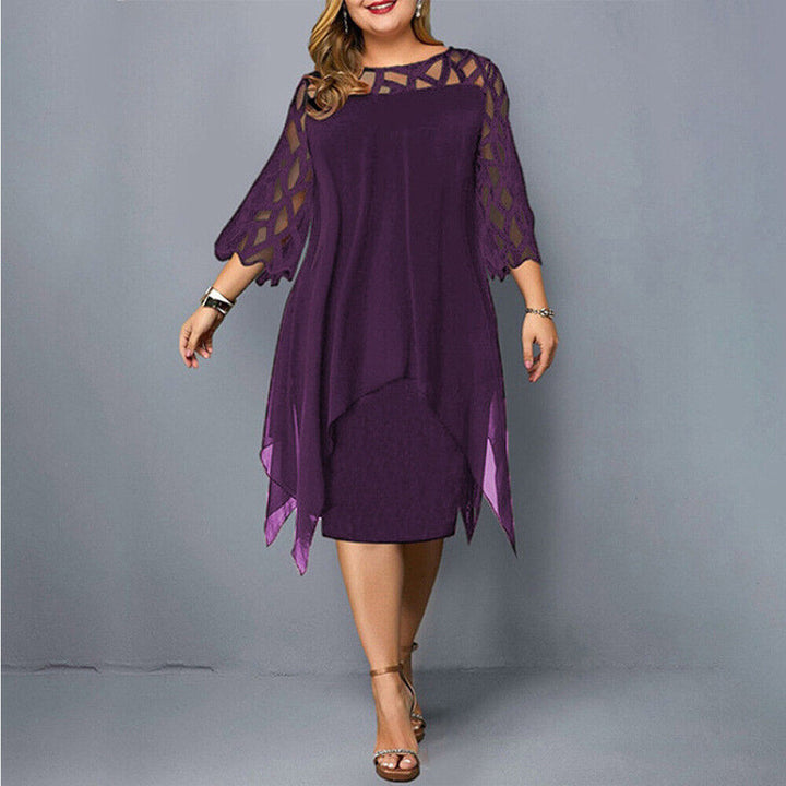 Abito Midi Donna Taglie Forti Vestibilità Comoda