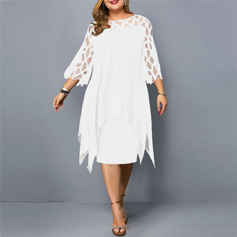 Abito Midi Donna Taglie Forti Vestibilità Comoda