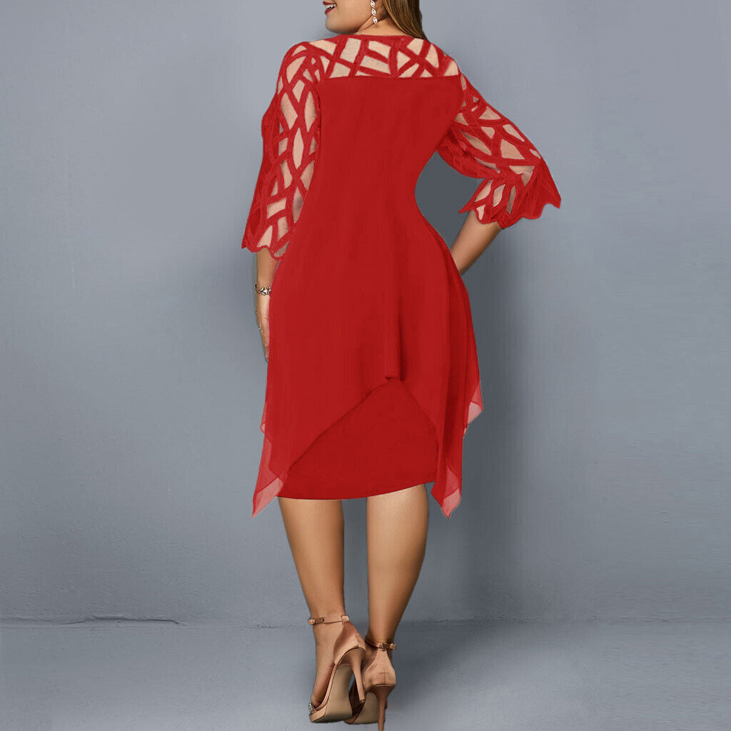 Abito Midi Donna Taglie Forti Vestibilità Comoda