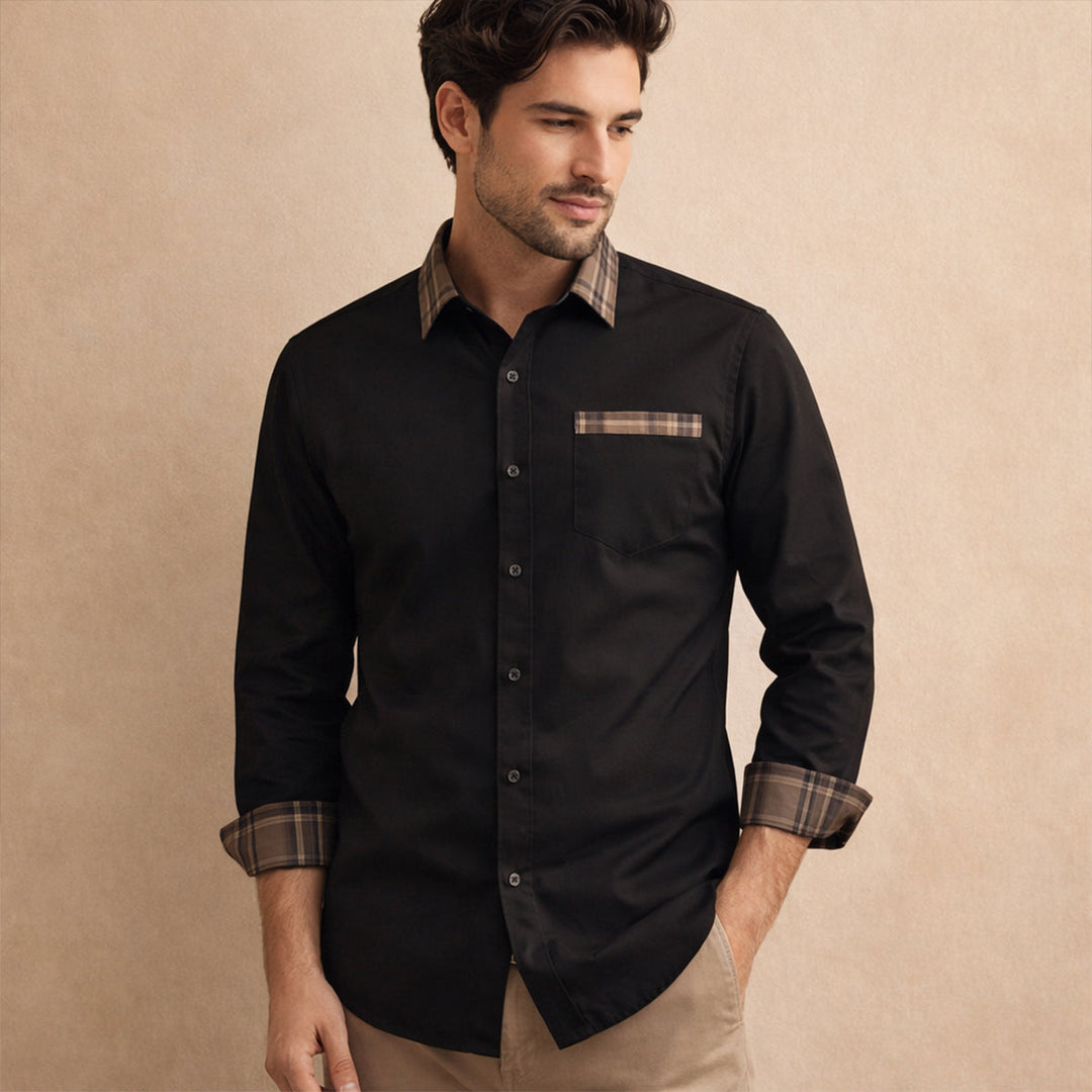 Camicia Uomo Elegante Tessuto Leggero Slim Fit