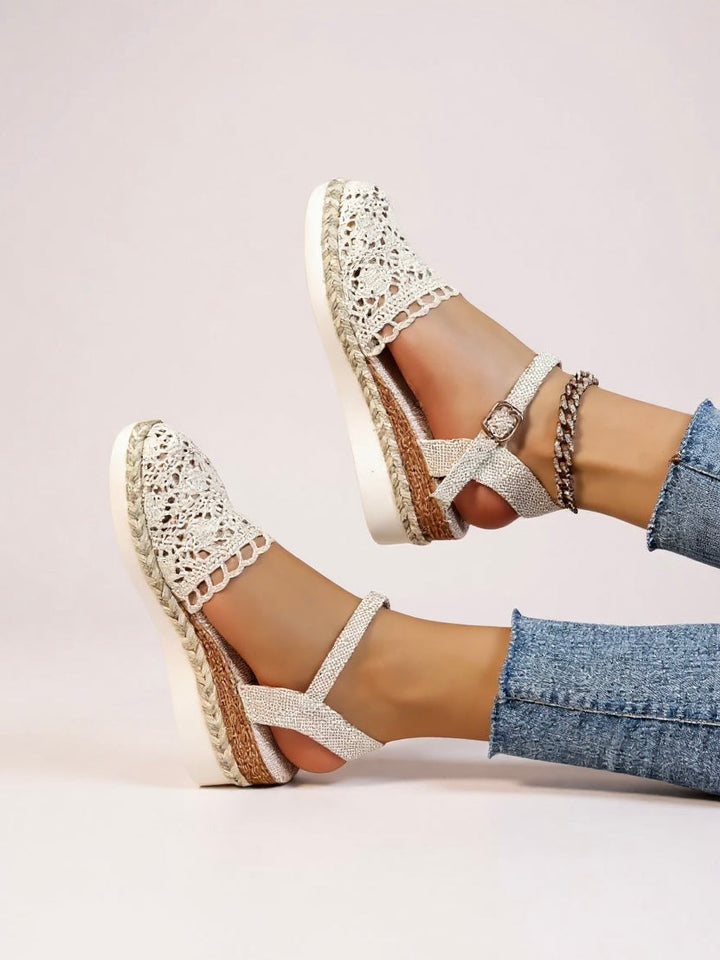 Sandali Espadrillas Donna Plateau in Crochet - Vesarelli