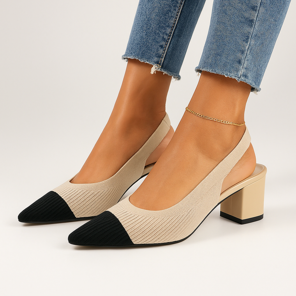 Scarpe Donna Punta Tacco Quadrato Stabile Elegante - Vesarelli